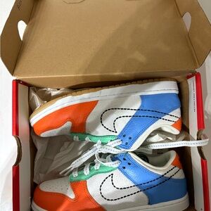 Nike Kids Sneakers in Orange, Blue, and Green